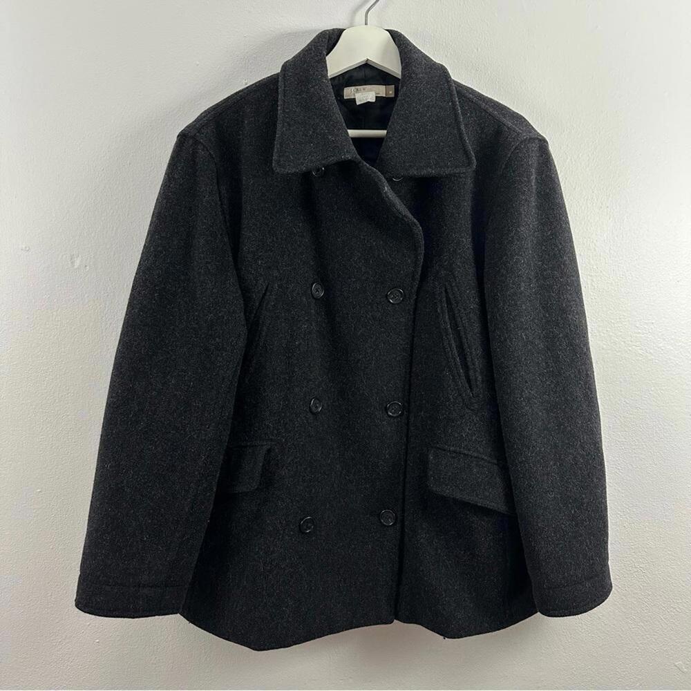 J. Crew Women’s Grey Wool Blend Button Down Thinsulate Coat Size M